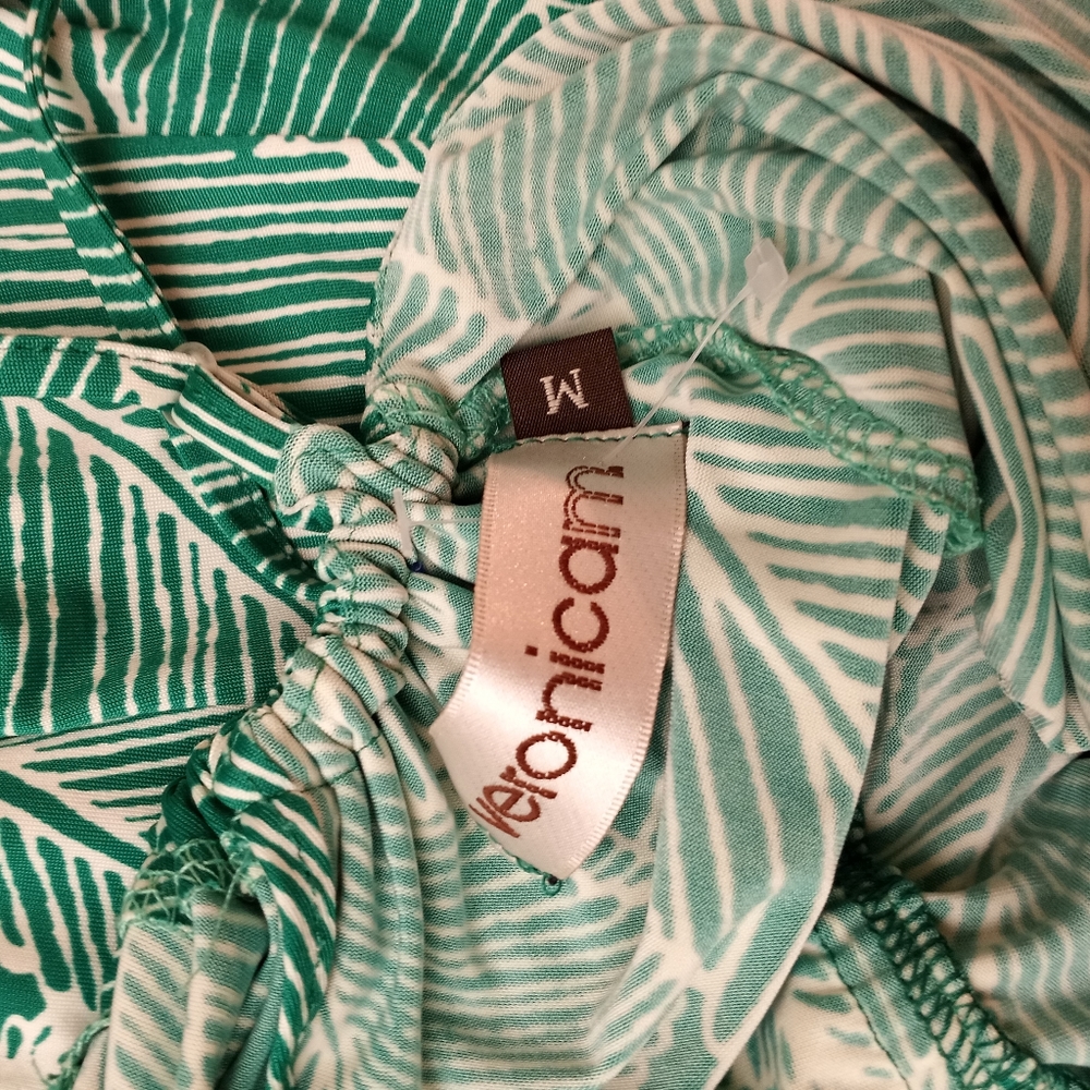 VERONICA M Palm Leaf Maxi Green Dress Medium - Picture 5 of 5